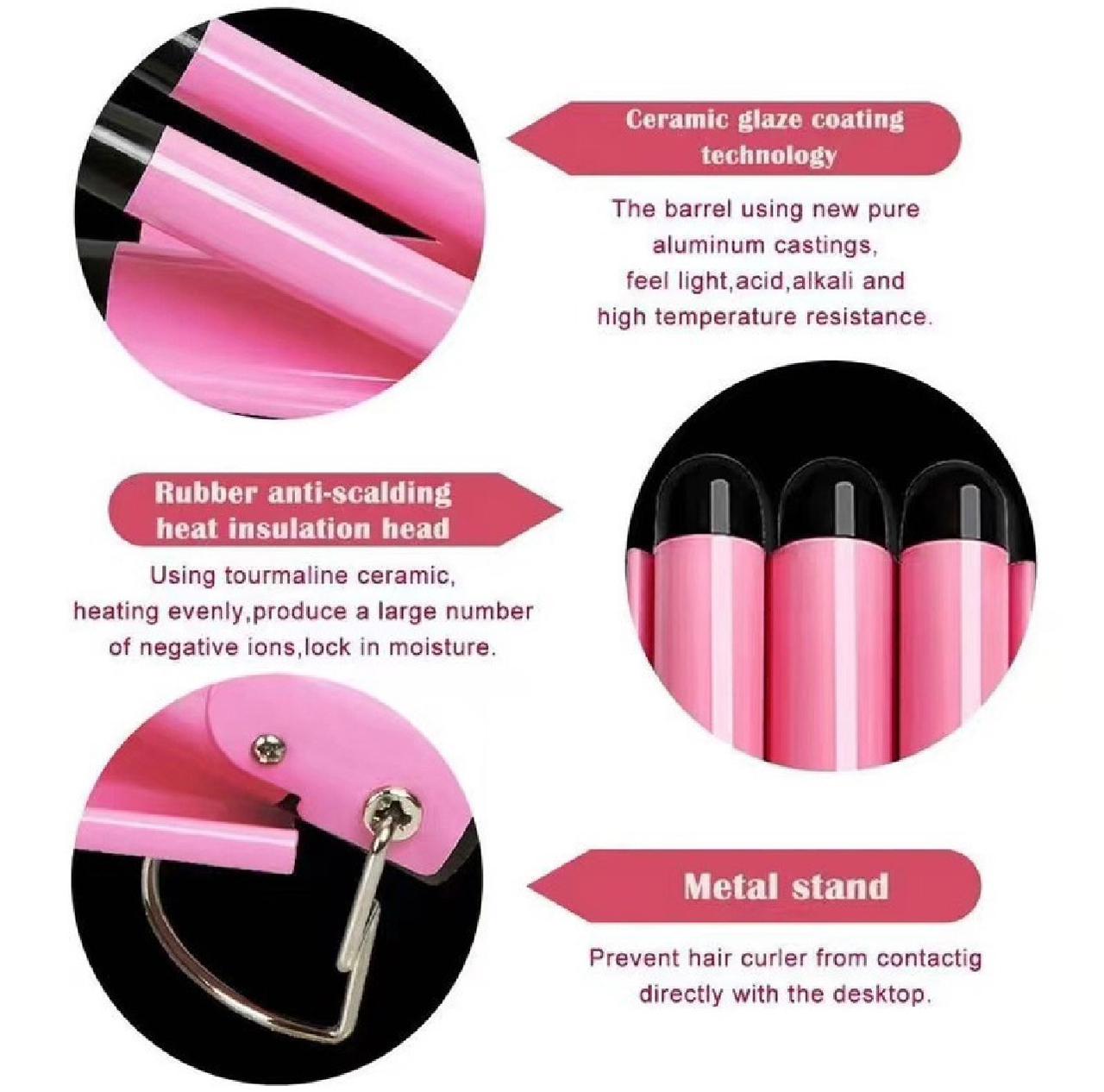 Hair Curler with Three Barrels