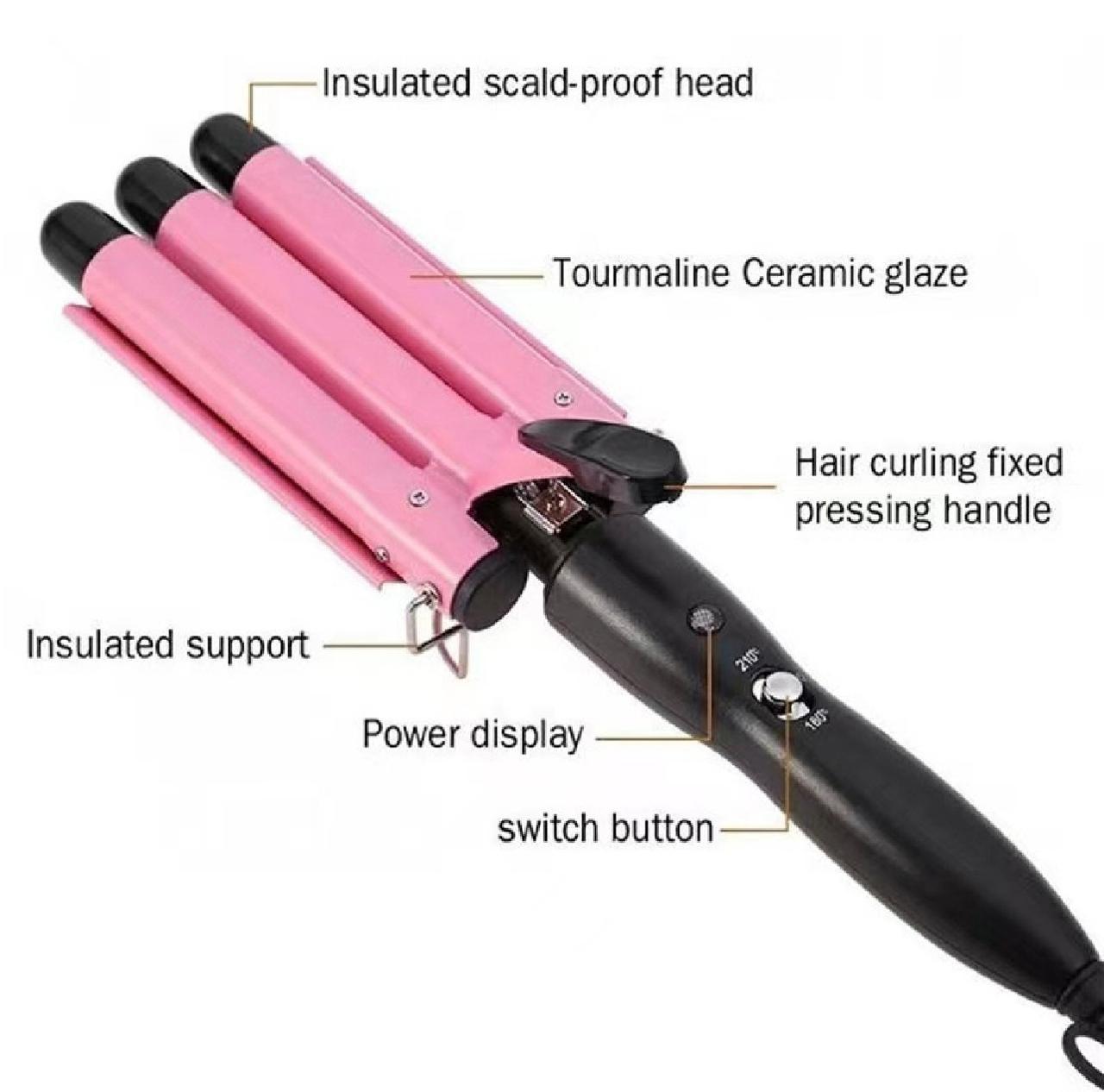 Hair Curler with Three Barrels